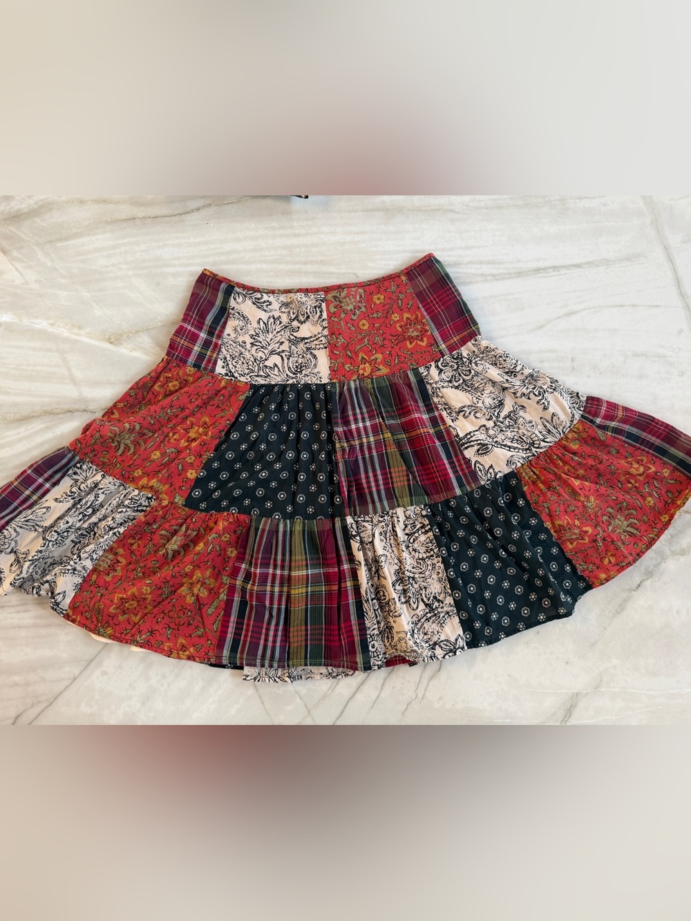 Beautiful fall skirt M patchwork whimsical